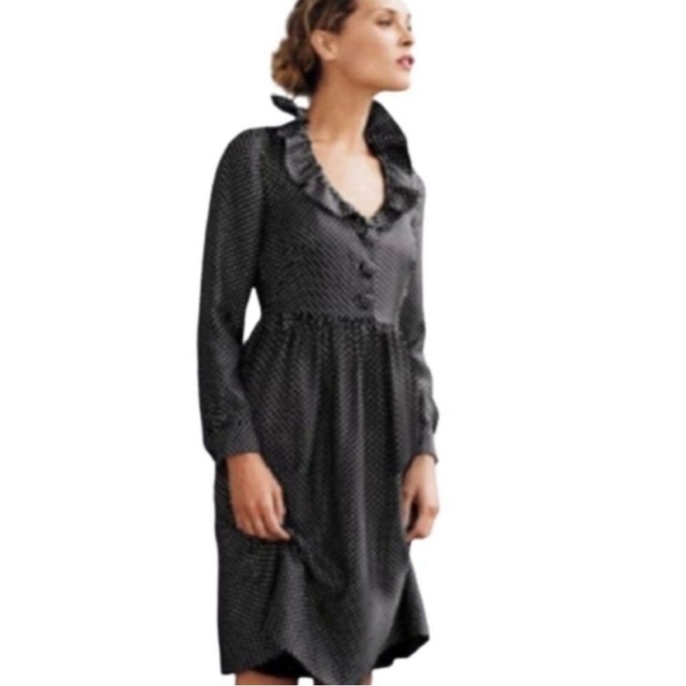J.Crew Silk Polka Dot Ruffle Dress - Picture 2 of 11